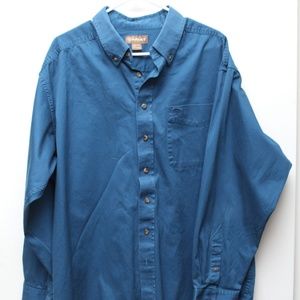 Ariat Men's Blue Long Sleeve Blue Button Size XXL